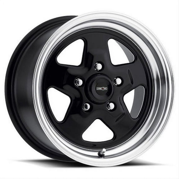 15x4 American Muscle 521H Nitro Black Machined Wheel 5x4.75 (-19mm)