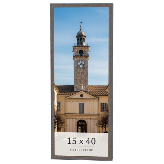 15x40 Frame Blue Kingsley Pewter Solid Wood Picture Frame Width 0.75 Inches |Interior Depth 0.5
