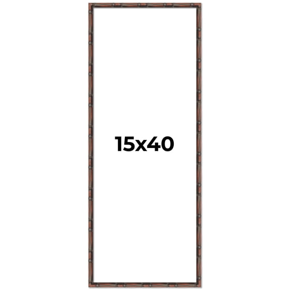 15x40 Frame Brown Bamboo with Dark Coffee/Walnut Finish | Solid Wood Picture Frame Width 0.75