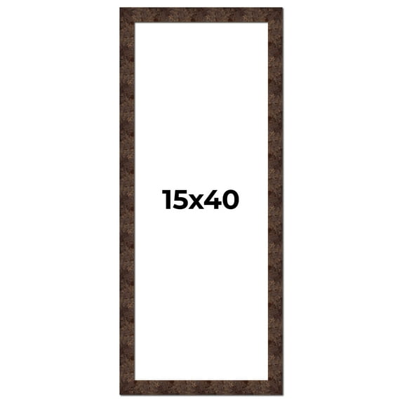 15x40 Frame Brown Burl Real Wood Picture Frame Width 1.625 Inches | Interior Frame Depth 0.5 Inches