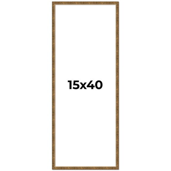 15x40 Frame Gold Picture Frame - Complete Modern Photo Frame Includes UV Acrylic Shatter Guard