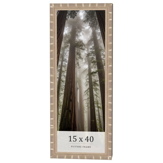 15x40 Frame Silver Real Wood Picture Frame Width 1.5 inches | Interior Frame Depth 0.5 inches |