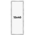 thumbnail image 1 of 15x40 Frame Silver Whitewashed Wood Grain Solid Wood Shadow Box | 0.75 Inch Moulding Width | 0.75, 1 of 8