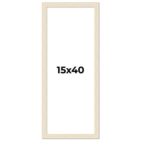 15x40 Frame White Real Wood Picture Frame Width 1.5 inches | Interior Frame Depth 0.5 inches | Barn