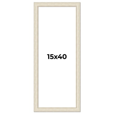 15x40 Frame White Real Wood Picture Frame Width 1.75 inches | Interior Frame Depth 0.5 inches |