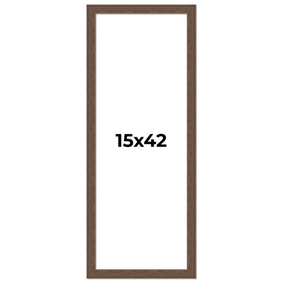 15x42 Frame Brown Distressed Barnwood Picture Frame | Rustic Farmhouse Photo Frame Includes UV