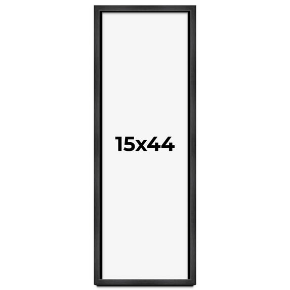 15x44 Frame Black Charcoal Grey Wood Textured Picture Frame | 0.75 Inch Moulding Width | Gunmetal