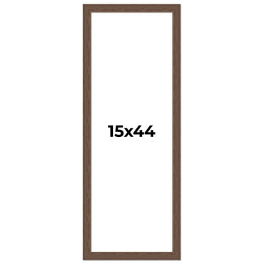 15x44 Frame Brown Farmhouse Solid Wood Picture Frame Width 1.5 Inches | Interior Frame Depth 0.5