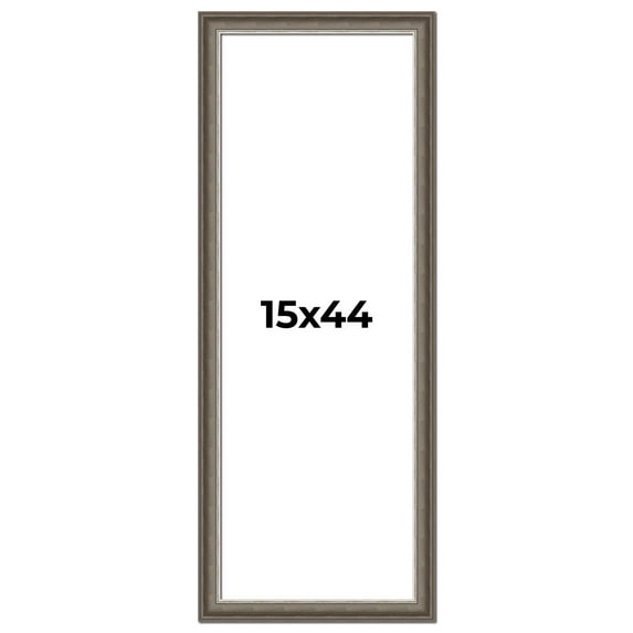 15x44 Frame Brown Solid Wood Picture Frame | 1.75 Inch Moulding Width | Austin Frame Complete with