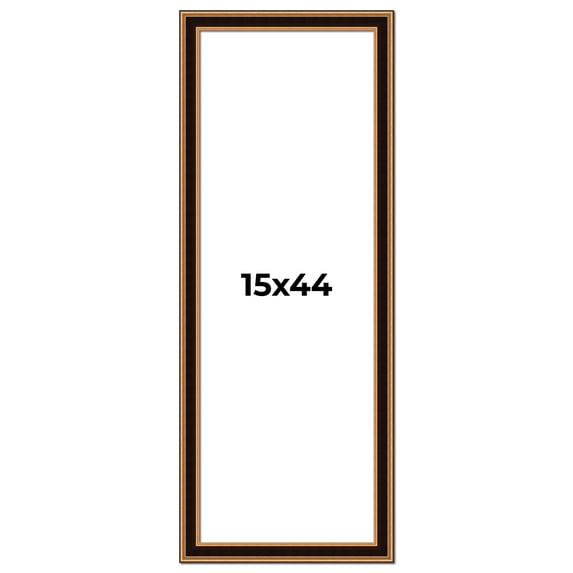 15x44 Frame Gold Brown Plein Air Vintage Solid Wood Picture Frame | 1.75 Inches Moulding Width |