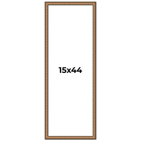 15x44 Frame Gold Real Wood Picture Frame Width 1.25 inches | Interior Frame Depth 0.5 inches |