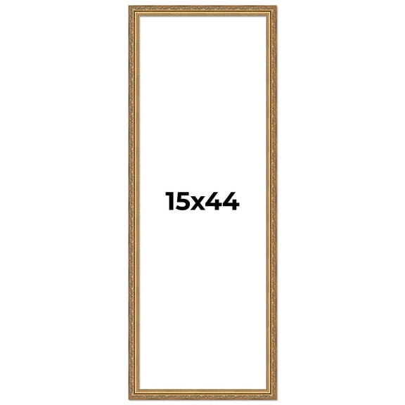 15x44 Frame Gold Solid Wood Picture Frame Width 1.25 Inches | Interior Frame Depth 0.375 Inches |