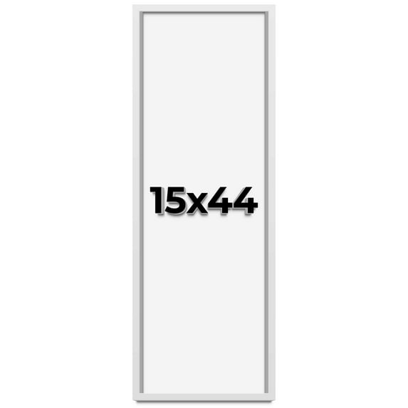 15x44 Shadow Box Frame White | 1 Inches Deep Real Wood Contemporary Shadowbox Display Frame | UV