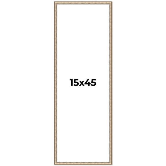 15x45 Frame Silver Real Wood Picture Frame Width 0.75 Inches | Interior Frame Depth 0.5 Inches |