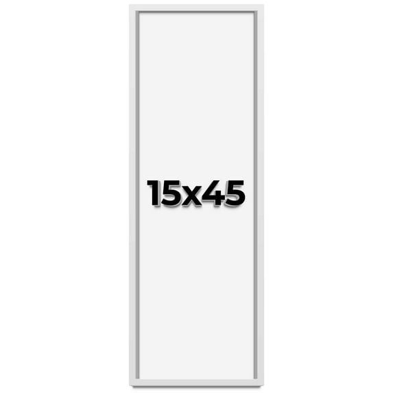 15x45 Shadow Box Frame White | 1 Inches Deep Real Wood Contemporary Shadowbox Display Frame | UV