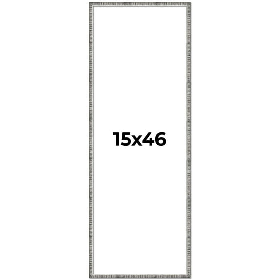 15x46 Frame Silver Picture Frame - Complete Modern Photo Frame Includes UV Acrylic Shatter Guard