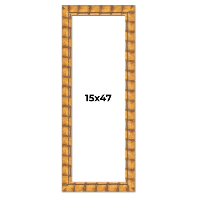 15x47 Frame Beige Real Wood Picture Frame Width 3 inches | Interior Frame Depth 0.5 inches |