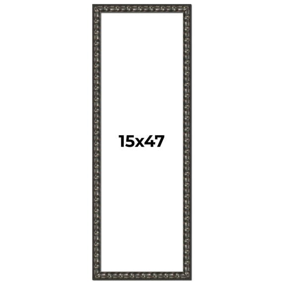 15x47 Frame Black-Brown Medieval Solid Wood Picture Frame | 1.5 Inch Moulding Width | Gotham