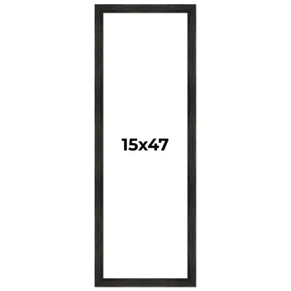 15x47 Frame Black Rustic Barnwood Solid Wood Picture Frame | 1.5 Inch Moulding Width | Includes UV