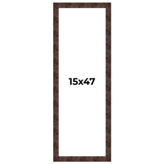 15x47 Frame Brown Burl Real Wood Picture Frame Width 1.625 Inches | Interior Frame Depth 0.5 Inches