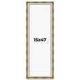 thumbnail image 1 of 15x47 Shadow Box Frame Silver | 1.75 inches Deep Real Wood Traditional Shadowbox Display Frame | UV, 1 of 8