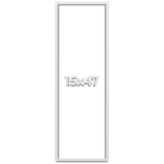 15x47 Shadow Box Frame White | 2 Inches Deep Real Wood Contemporary Shadowbox Display Frame | UV