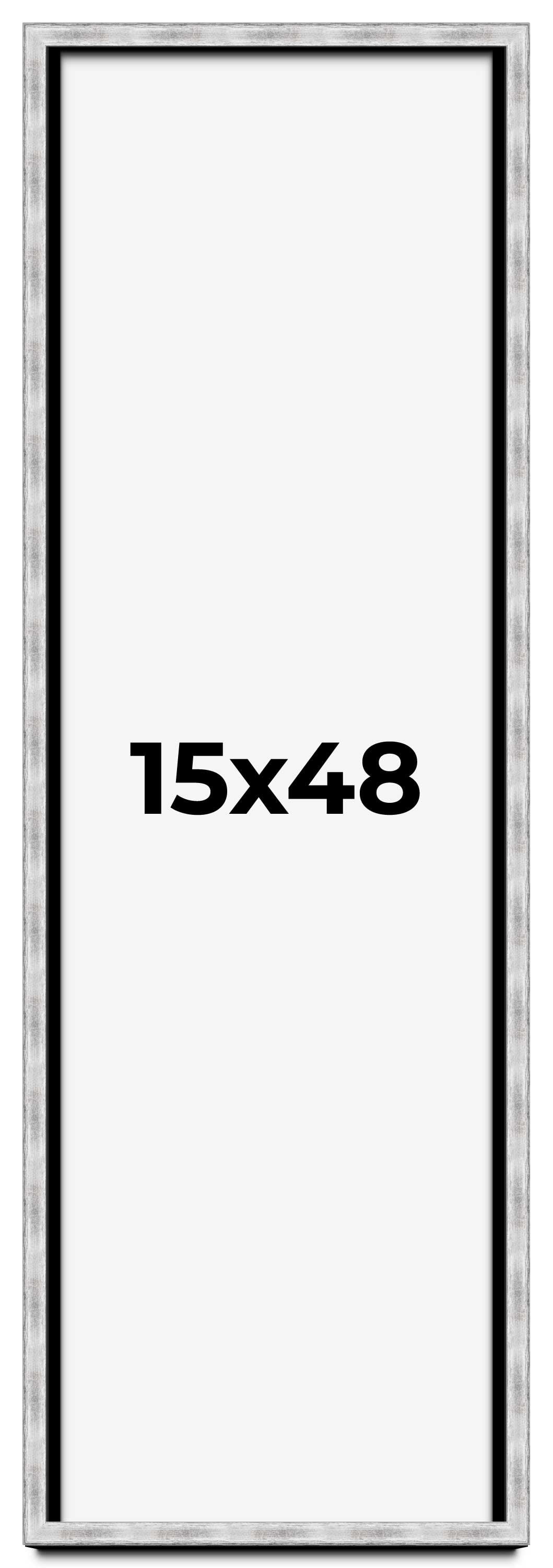 15x48 Frame Brushed Silver Solid Wood Picture Frame | 0.75 Inch ...
