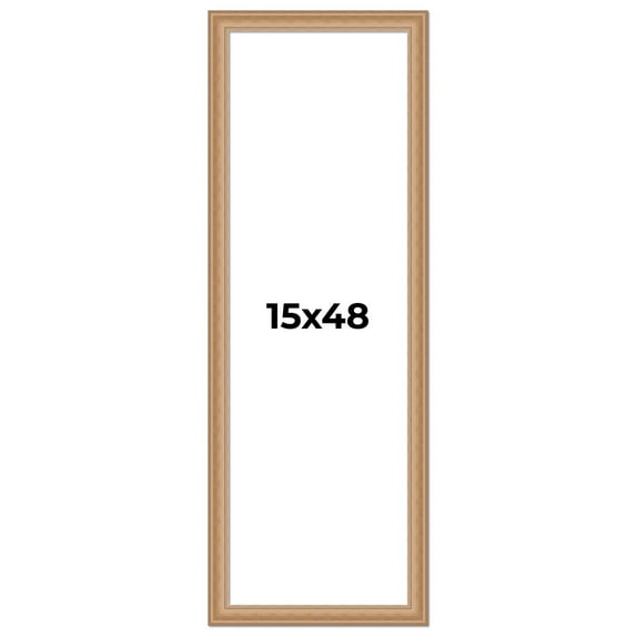 15x48 Frame Charleston Honey Brown Solid Wood Picture Frame Width 1.75 Inches | Interior Depth 0.5