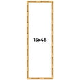 thumbnail image 1 of 15x48 Frame Gold Bamboo Solid Wood Picture Frame | 1 Inch Moulding Width | Interior Frame Depth, 1 of 8