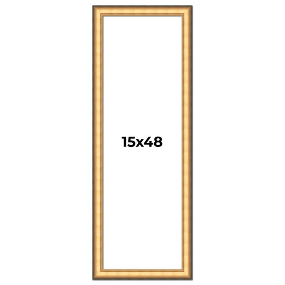 15x48 Frame Gold Plein Aire Solid Wood Picture Frame Width 2 Inches | Interior Frame Depth 0.5