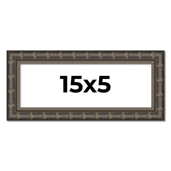 15x5 Frame Black Bamboo Solid Wood Picture Frame Width 1.5 Inches | Interior Frame Depth 0.5 Inches
