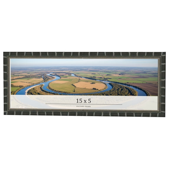 15x5 Frame Black Bamboo Solid Wood Picture Frame Width 1.5 Inches | Interior Frame Depth 0.5 Inches