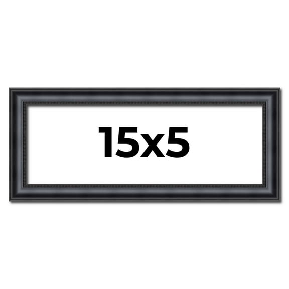 15x5 Frame Black Real Wood Picture Frame Width 1.25 inches | Interior Frame Depth 0.5 inches |