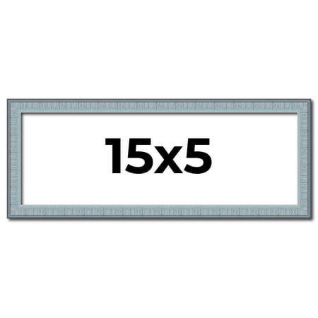 15x5 Frame Rustic Sky Blue Solid Wood Picture Frame | 0.75 Inch Moulding Width |Includes UV Acrylic