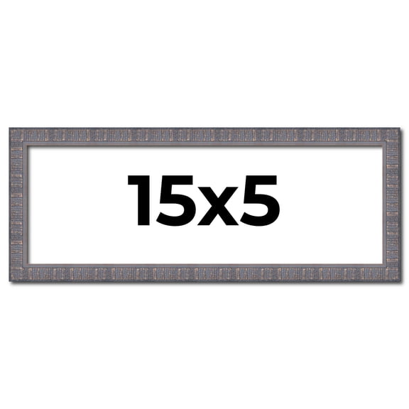 15x5 Frame Slate Blue Distressed Rustic Solid Wood Picture Frame | 0.75 Inch Moulding Width |
