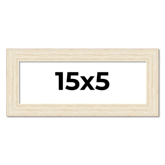 15x5 Frame White Real Wood Picture Frame Width 1.5 inches | Interior Frame Depth 0.5 inches | Barn