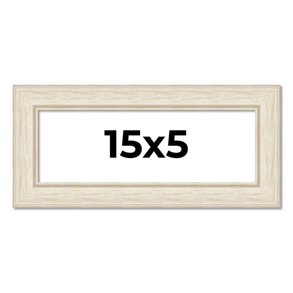 15x5 Frame White Real Wood Picture Frame Width 1.75 inches | Interior Frame Depth 0.5 inches |