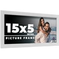 thumbnail image 1 of 15x5 Frame White Solid Wood Picture Frame Includes UV Acrylic Shatter Guard Front, Acid Free Foam, 1 of 7