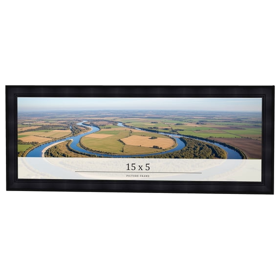 15x5 IN Frame Black Passaggi Solid Wood Picture Frame Width 1.5 Inches | Interior Depth 0.5 Inches