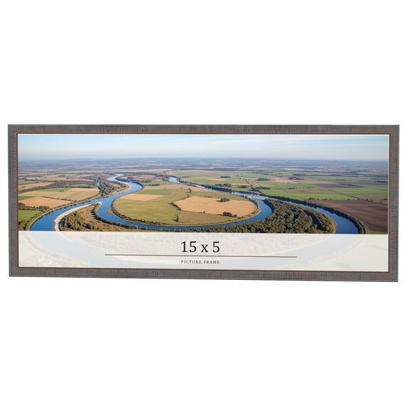 15x5 IN Frame Blue Kingsley Pewter Solid Wood Picture Frame Width 0.75 Inches |Interior Depth 0.5