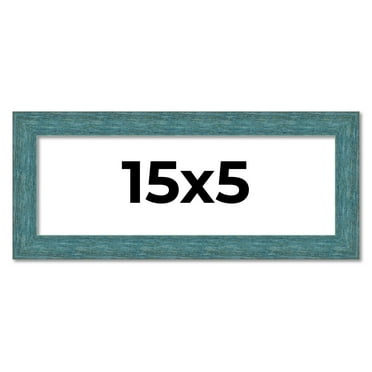 15x5 IN Frame Blue Rustic Barnwood Solid Wood Picture Frame Width 1.25 Inches | Interior Depth 0.5