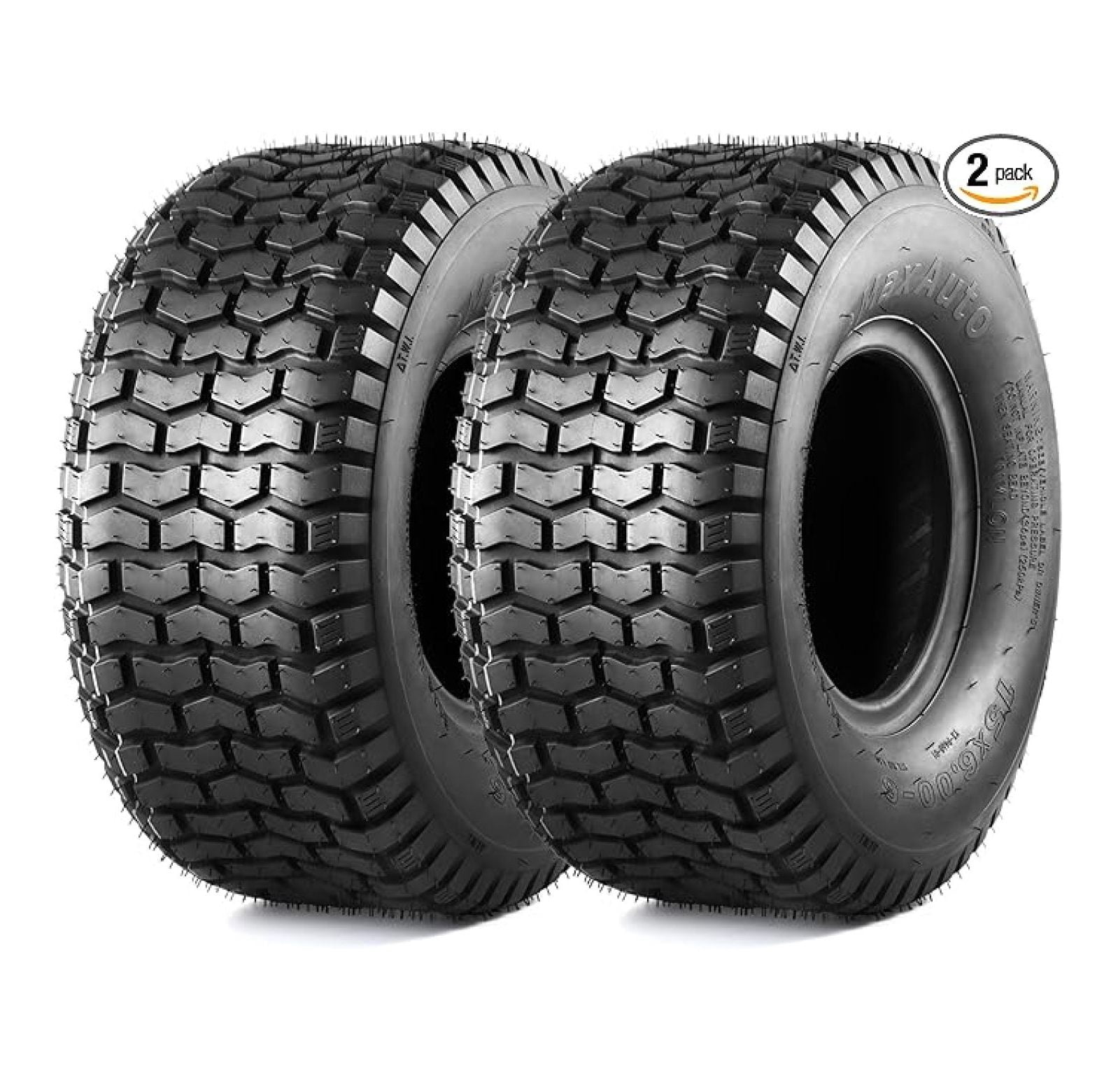 Greenball S317 Ribbed Lawn & Garden Tires - 15x6.00-6, 4-Ply, Tubeless (Pack Of 2)
