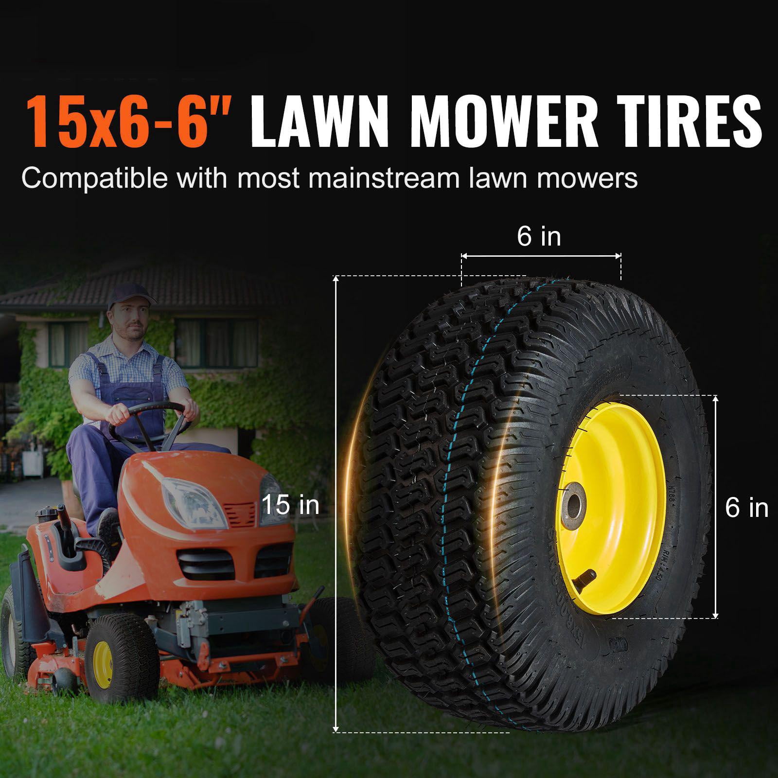 6 Inch Ride On Mower Rims Lawn Mower Tires with Rim, 15x6-6