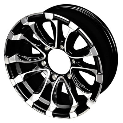 15x6 6-Lug on 5.5" RSR Aluminum Trailer Wheel - Black Inlay