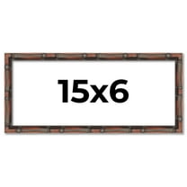 15x6 Frame Brown Bamboo with Dark Coffee/Walnut Finish | Solid Wood Picture Frame Width 0.75 Inches