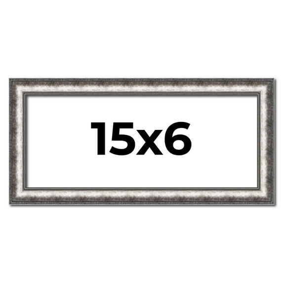 15x6 Frame Silver Real Wood Picture Frame Width 1.125 Inches | Interior Frame Depth 0.5 Inches |