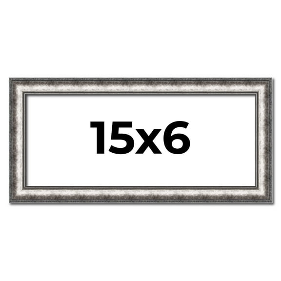 15x6 Frame Silver Real Wood Picture Frame Width 1.125 Inches | Interior Frame Depth 0.5 Inches |
