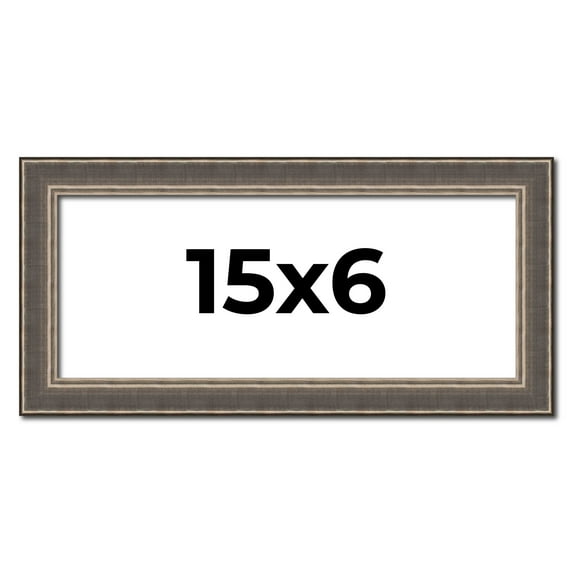 15x6 Frame Silver Real Wood Picture Frame Width 1.25 Inches | Interior Frame Depth 0.5 Inches |