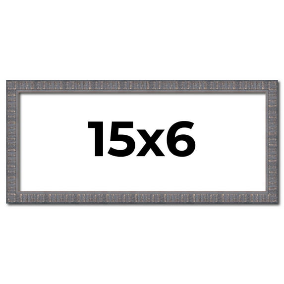 15x6 Frame Slate Blue Distressed Rustic Solid Wood Picture Frame | 0.75 Inch Moulding Width |