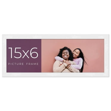15x6 Frame White Real Wood Picture Frame Width 0.75 inches | Interior Frame Depth 0.5 inches |